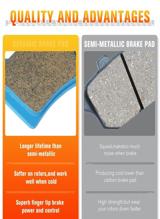 ISEYEC Front & Rear Brake Pads Ceramic for Polaris Ranger XP/RZR/Diesel/EV, Replace for 1910514 2202413 2202097 1911228 1912508 2205949, 4 sets Front and Rear Brake Pads - Image 4